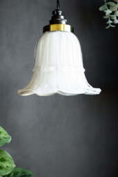 Frosted White Vintage-Style Glass Easyfit Ceiling Light Shade - thumbnail 5
