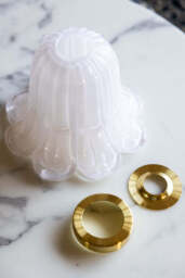 Frosted White Vintage-Style Glass Easyfit Ceiling Light Shade - thumbnail 4