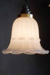 Frosted White Vintage-Style Glass Easyfit Ceiling Light Shade - thumbnail 3