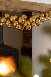 Gold Antique-Effect Bauble Christmas Garland - thumbnail 1