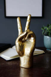 Gold Peace Hand Ornament - thumbnail 4