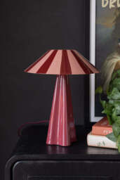 Deep Red Stripe Table Lamp - thumbnail 3