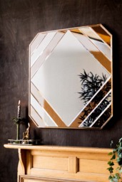 70s-Inspired Copper Wall Mirror - thumbnail 3