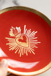 Red & Gold Milagro Heart Decorative Wall Plate - thumbnail 4