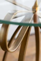 Gold Bow Round Glass Side Table - SECONDS - thumbnail 5