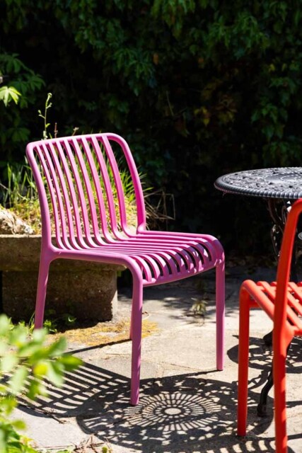 Garden Outdoor Dining Chair In Pink by Rockett St George