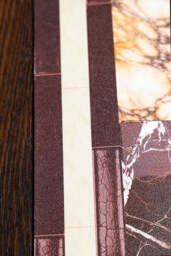 Checkered Burgundy Marble Effect Durable Runner - thumbnail 4