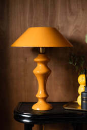 Fabulous Enamel Mustard Gold Table Lamp - thumbnail 1