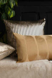 Black & Gold Striped Cushion - thumbnail 4