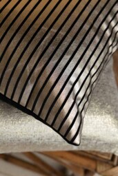 Black & Gold Striped Cushion - thumbnail 3