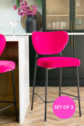 Set Of 2 Bar Stools In Harry's Hot Pink - thumbnail 1