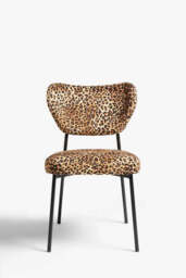 Set Of 2 Dining Chairs In Leopard Print Velvet - thumbnail 5