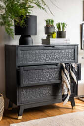 Black Leopard Print Chest Of Drawers - thumbnail 3