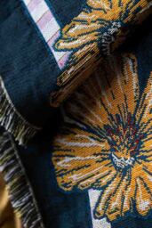Denim & Bone Midnight Blue Loved Woven Cotton Throw - thumbnail 5
