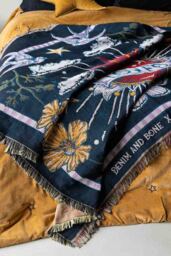 Denim & Bone Midnight Blue Loved Woven Cotton Throw - thumbnail 4