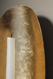 Oval Gold Leaf Candlestick Holder Wall Sconce - thumbnail 5