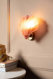Stunning Pink Glass Shell Wall Light - thumbnail 3