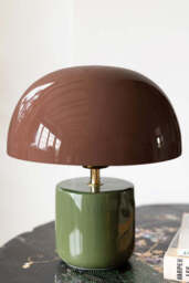 Baked Terracotta & Green Domed Table Lamp - thumbnail 5