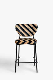 Set Of 2 Bar Stools in Stripe Velvet - thumbnail 5