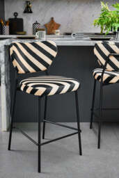 Set Of 2 Bar Stools in Stripe Velvet - thumbnail 3
