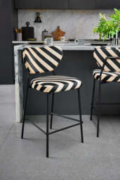 Set Of 2 Bar Stools in Stripe Velvet - thumbnail 4