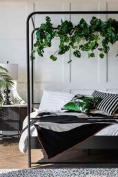 Black Metal Four-Poster Bed - King Size - thumbnail 1