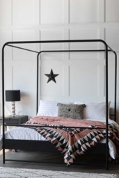 Black Metal Four-Poster Bed - King Size - thumbnail 3