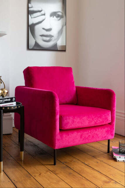 The Edie In Luxe Needlecord Velvet Harry's Pink Armchair - image 1