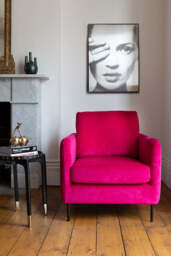 The Edie In Luxe Needlecord Velvet Harry's Pink Armchair - thumbnail 4