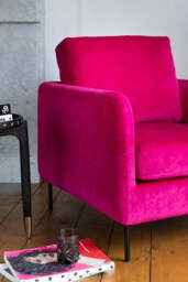 The Edie In Luxe Needlecord Velvet Harry's Pink Armchair - thumbnail 5