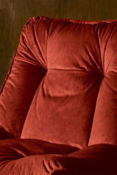 Burnt Orange Velvet Swivel Chair - thumbnail 5