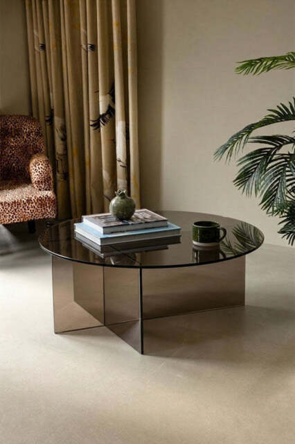 Seventies Smoked Glass Oval Coffee Table - image 1