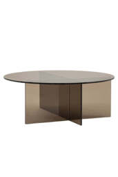 Seventies Smoked Glass Oval Coffee Table - thumbnail 5