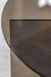 Seventies Smoked Glass Oval Coffee Table - thumbnail 3