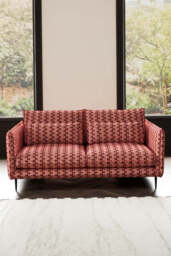 The Lola 3 Seater Sofa in Woven Red & Pink Lips Velvet - thumbnail 5
