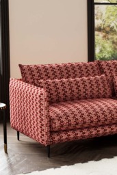 The Lola 3 Seater Sofa in Woven Red & Pink Lips Velvet - thumbnail 3