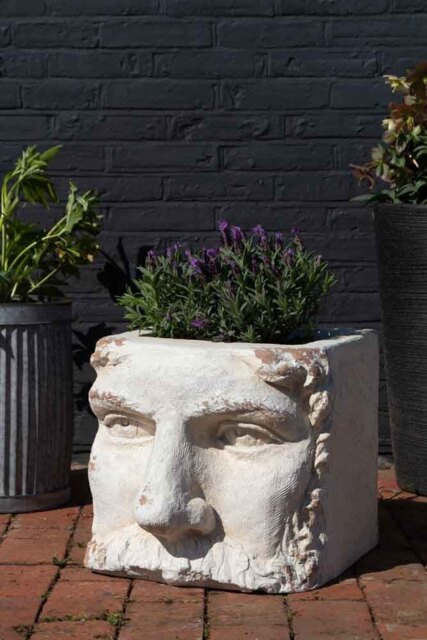 Large Rustic Stone Effect Classical Face Planter by Rockett St George |  uFurnish.com