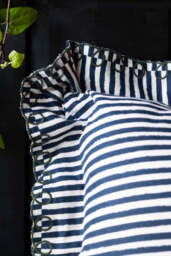 Black & White Stripe Cushion With Scalloped Edge - thumbnail 5