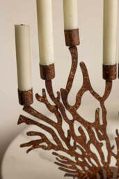 Antique Coral Seven Candle Candelabra - thumbnail 4