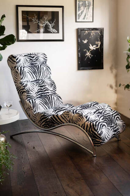 Zebra Print Lounger Chair - image 1