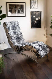 Zebra Print Lounger Chair - thumbnail 1