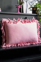 HKLIVING Shaggy Pink Cushion - thumbnail 4