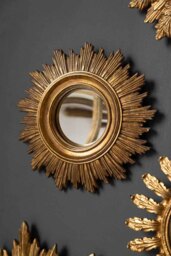 Antique Gold Small Sun Convex Mirror - thumbnail 1
