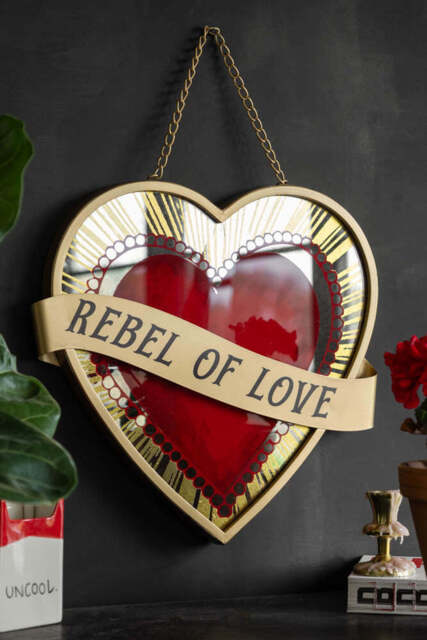 Rebel Of Love Heart-Shaped Wall Mirror - image 1