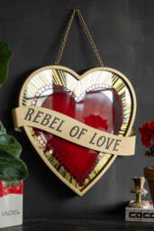 Rebel Of Love Heart-Shaped Wall Mirror - thumbnail 1
