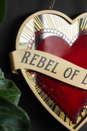 Rebel Of Love Heart-Shaped Wall Mirror - thumbnail 3
