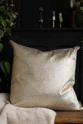 Gold Metallic Velvet Cushion - thumbnail 1