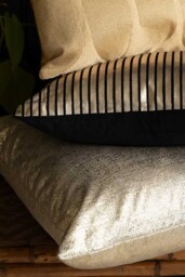 Gold Metallic Velvet Cushion - thumbnail 4