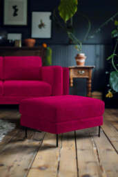 The Grace Footstool In Luxe Needlecord Velvet Harry's Pink - thumbnail 4