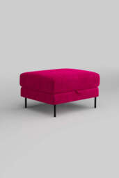The Grace Footstool In Luxe Needlecord Velvet Harry's Pink - thumbnail 5